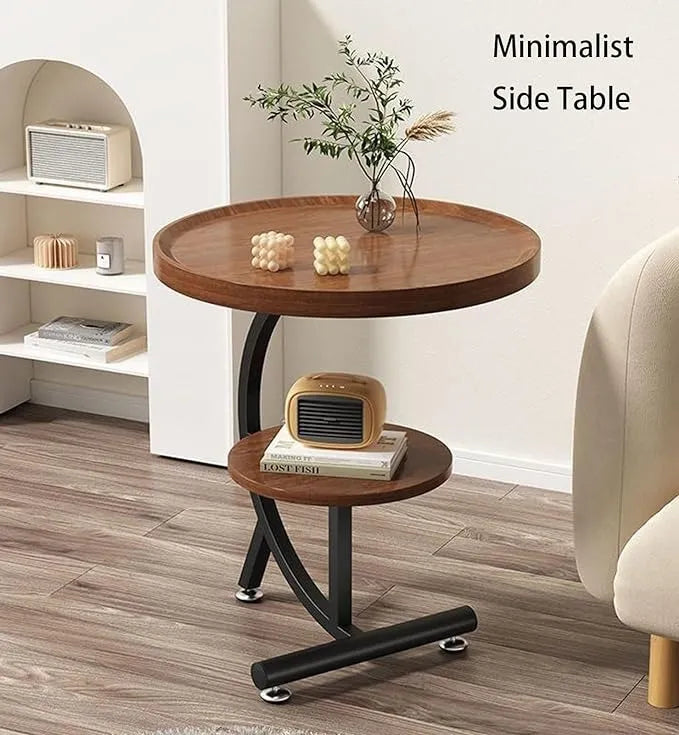 Mesa De Centro Auxiliar Multifuncional Redonda 2 Niveles