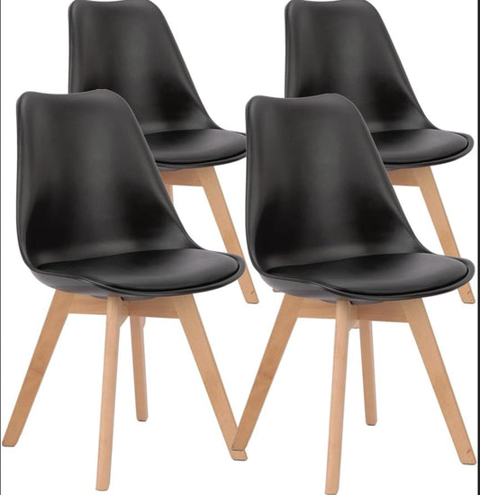 Silla De Comedor Eames Eiffel Botonê Patas De Madera X2