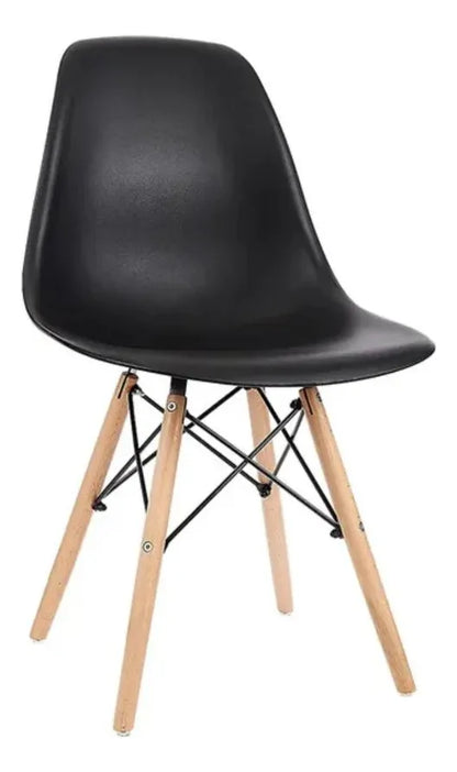 Silla De Comedor Eames Eiffel Botonê Patas De Madera X2