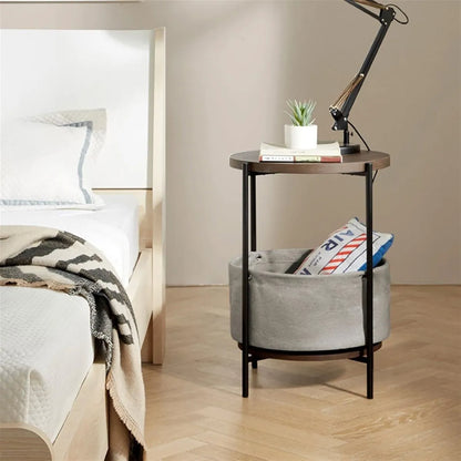 Mesa De Centro Auxiliar Multifuncional Redonda 2 Niveles