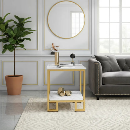 Mesa De Centro Auxiliar Multifuncional Rectangular 2 Niveles