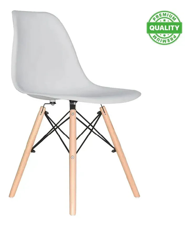 Silla De Comedor Eames Eiffel Botonê Patas De Madera X2