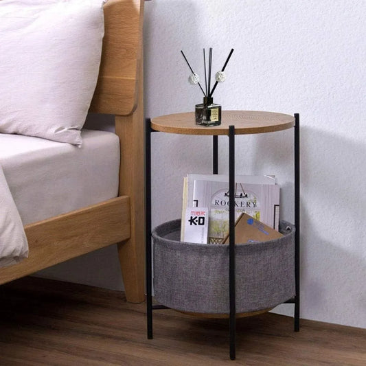 Mesa De Centro Auxiliar Multifuncional Redonda 2 Niveles