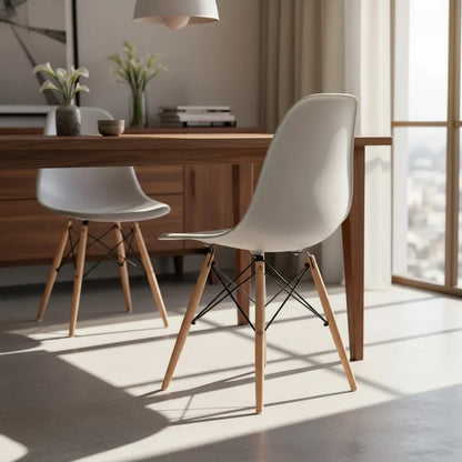 Silla De Comedor Eames Eiffel Botonê Patas De Madera X2