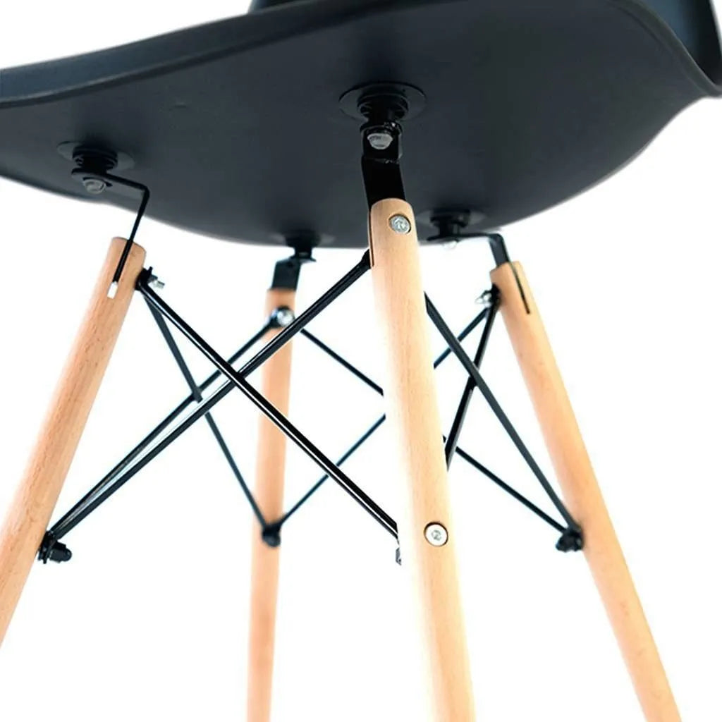 Silla De Comedor Eames Eiffel Botonê Patas De Madera X2