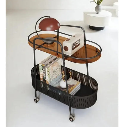 Mesa Auxiliar Con Cesta De Almacenamiento 2 Niveles