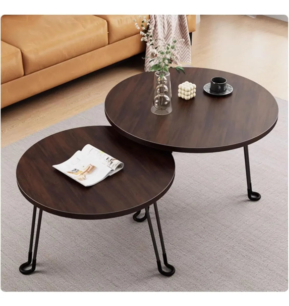 Mesa De Centro Auxiliar Nido Multifuncional Redonda